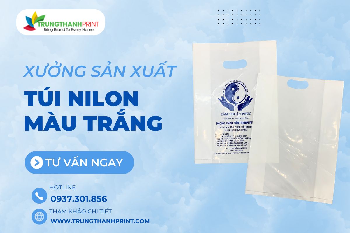 Xưởng sản xuất túi ni lông màu trắng chuyên nghiệp