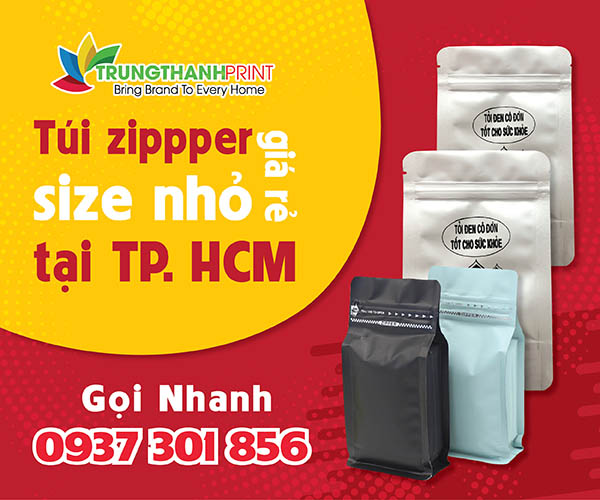 Địa chỉ mua túi zipper size nhỏ HCM - Trung Thành Print