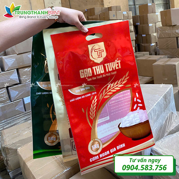Một số mẫu túi đựng gạo in logo đẹp