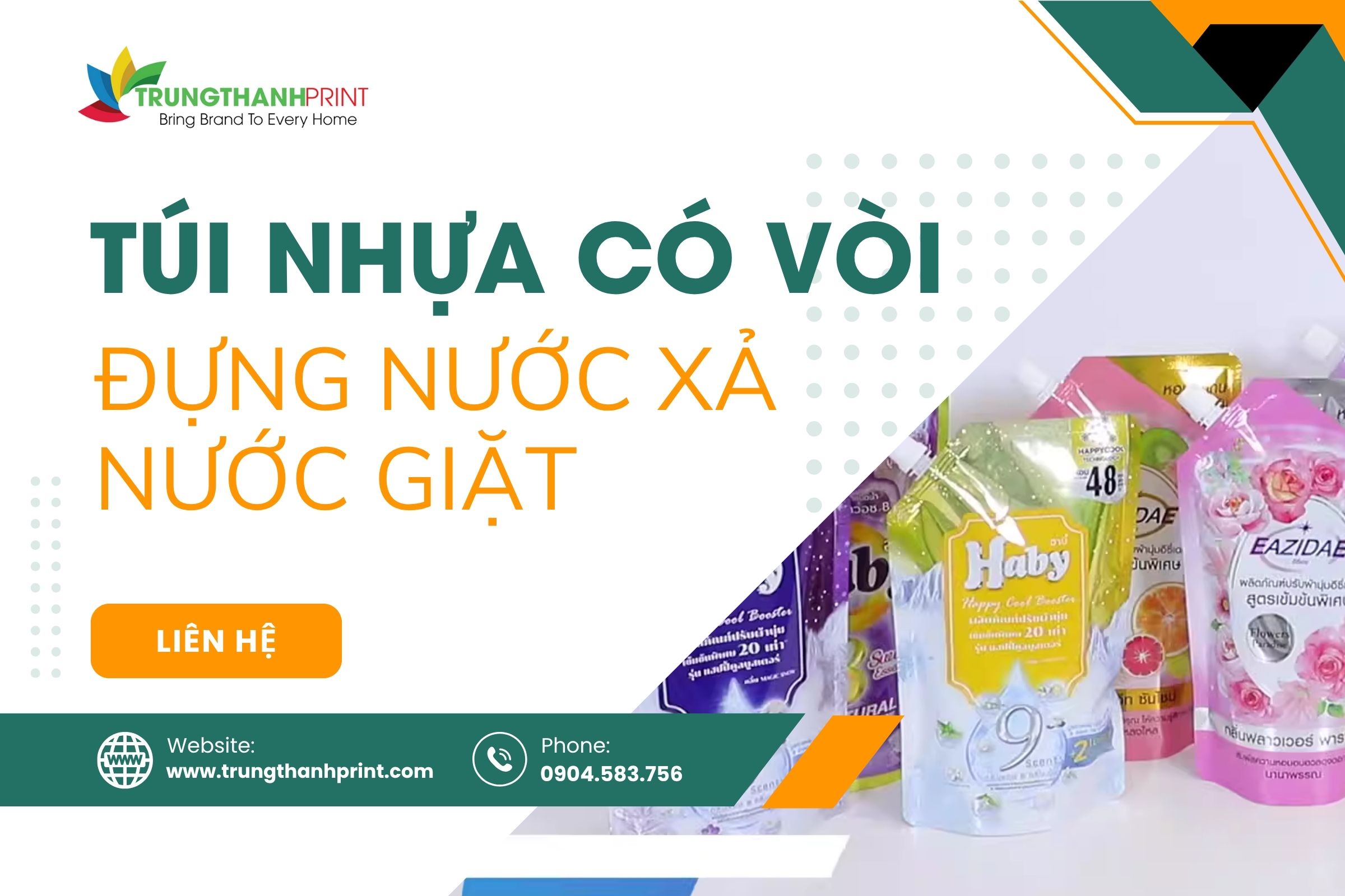 Xưởng sản xuất túi nhựa có vòi đựng nước giặt nước xả