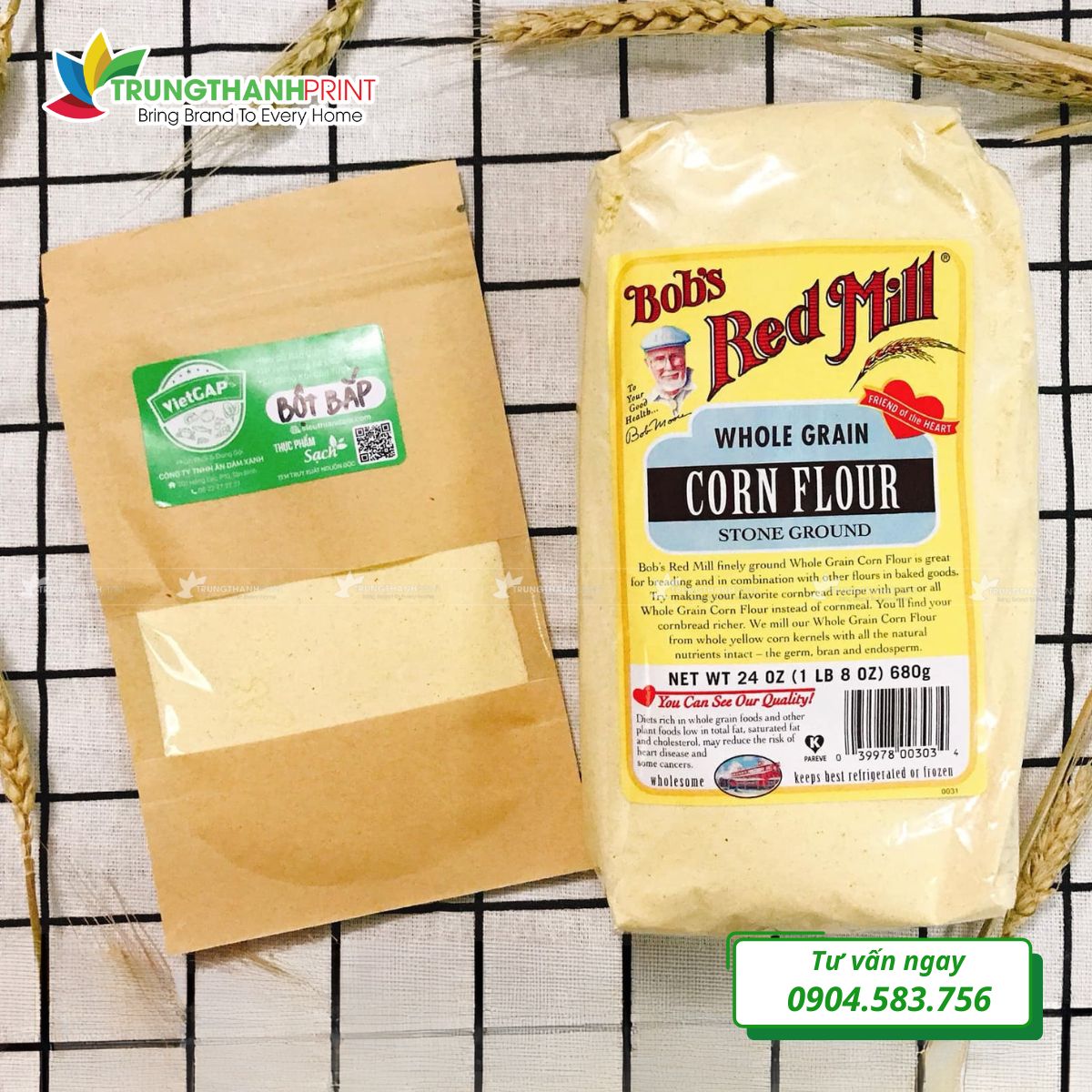 Bao bì bột bắp in thương hiệu bắt mắt