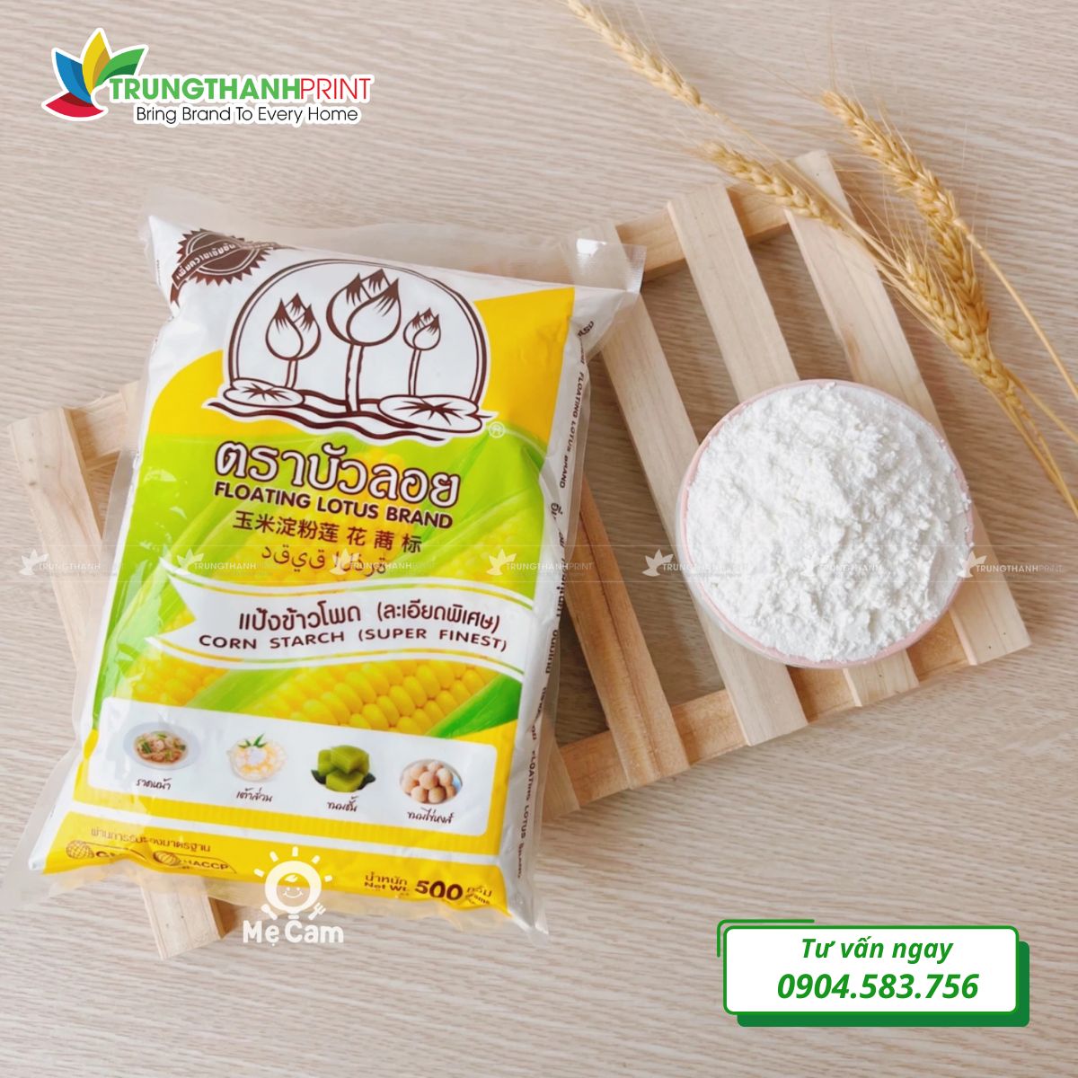 Túi bột bắp 1kg – thiết kế tối giản