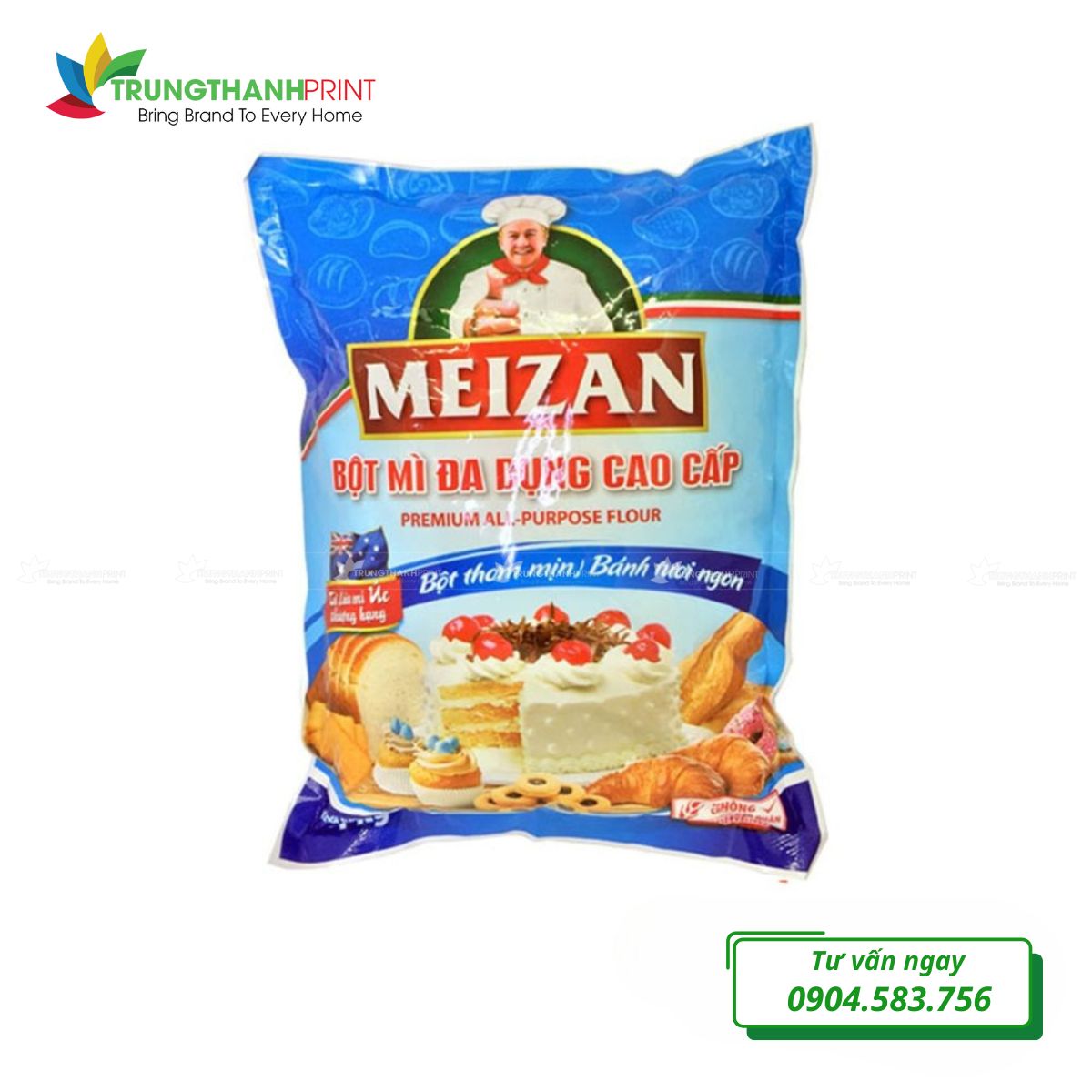 Túi đựng bột bắp in hình ngô nổi bật
