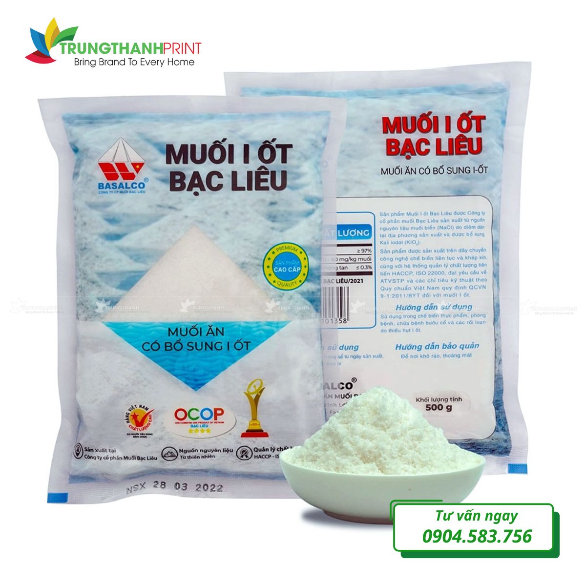 Bao bì đựng muối in offset nhiều màu