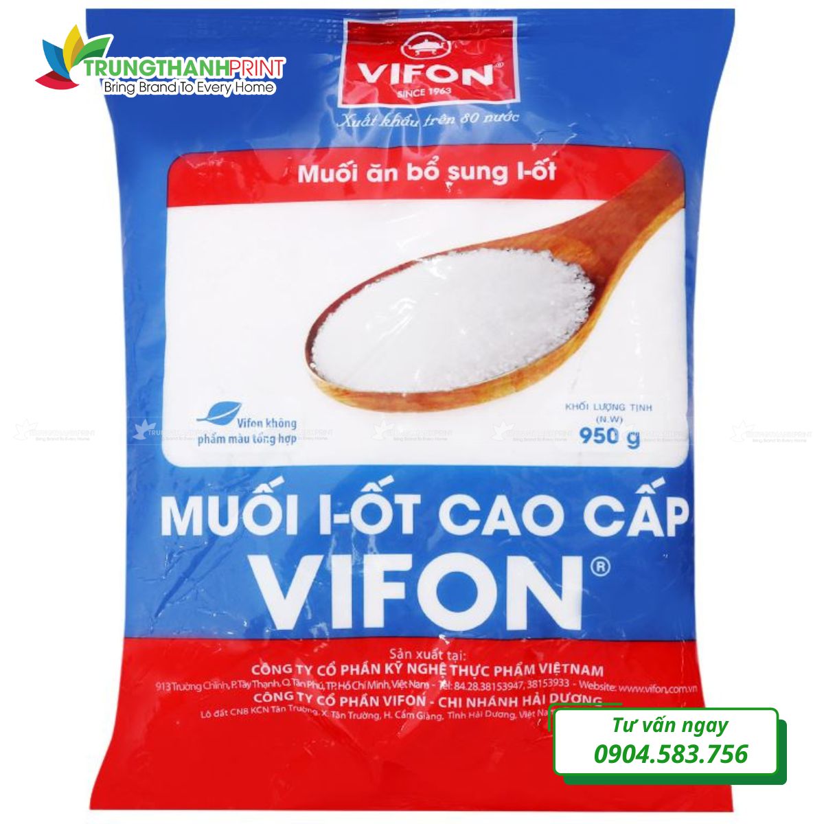 Bao bì muối in logo thương hiệu riêng