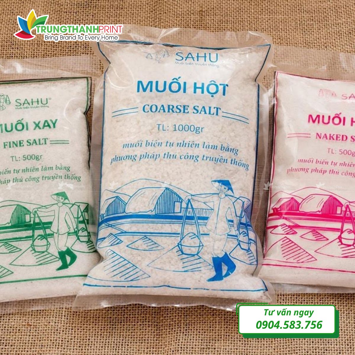 Bao bì muối đóng gói công nghiệp