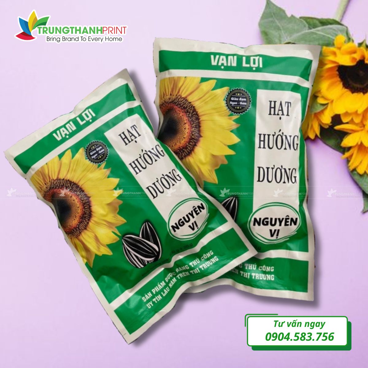 Bao bì hạt hướng dương kraft thân thiện môi trường