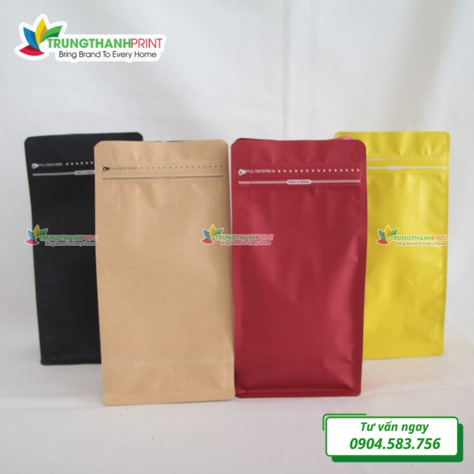in túi zipper cà phê tại xưởng