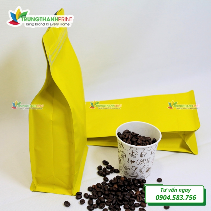 túi zip cafe 8 cạnh