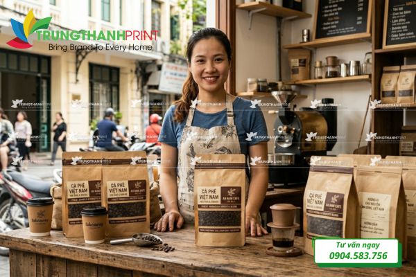 bao bì cà phê dùng trong kinh doanh