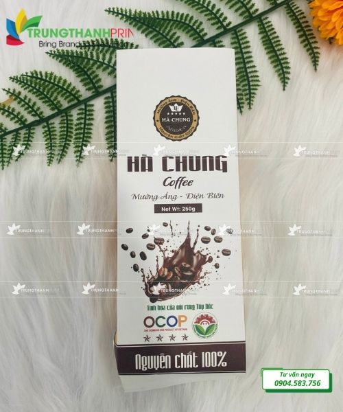 bao bì cà phê mẫu màu trắng