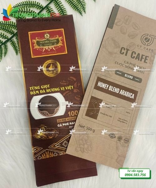bao bì cà phê xếp hông