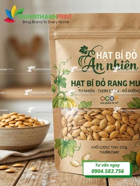 bao bì giấy đựng hạt bí đỏ