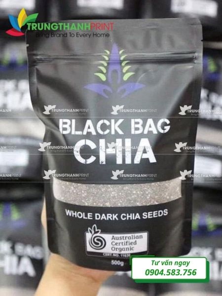 bao bì hạt chia màu đen