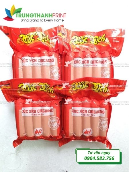 túi hút chân không đựng xúc xích