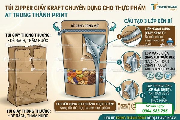 cấu trúc túi zip giấy
