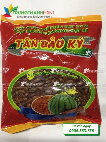 bao bì đựng hạt dưa in thương hiệu