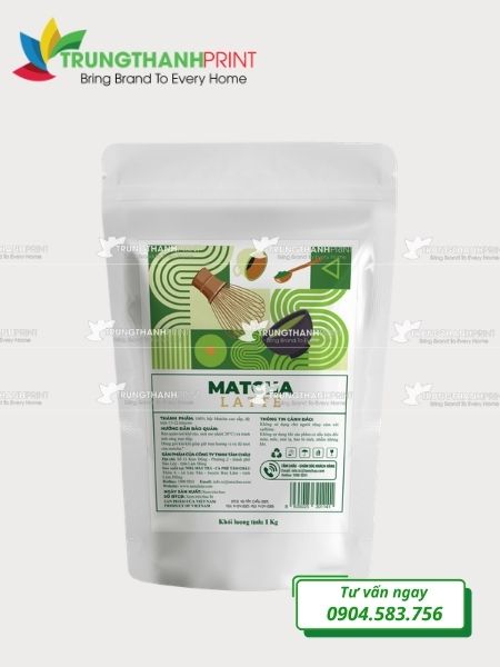 in thương hiệu túi đựng bột matcha