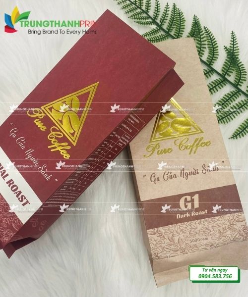mẫu bao bì cà phê in thương hiệu
