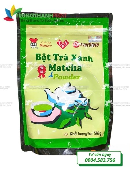 túi zip màng ghép đựng bột matcha