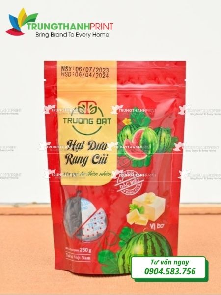 túi zipper đựng hạt dưa