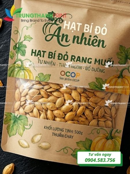 túi giấy đựng hạt bí đỏ