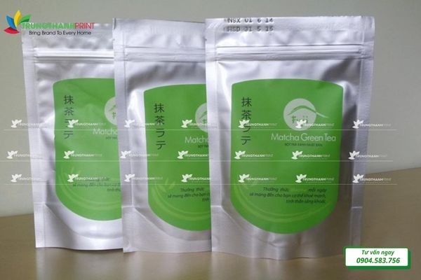 túi zip bạc đựng bột matcha