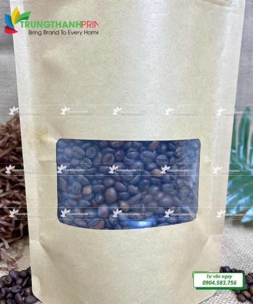 túi zip cà phê có cữa sổ