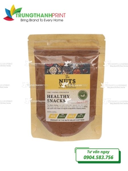 túi zip giấy một mặt trong đựng ca cao