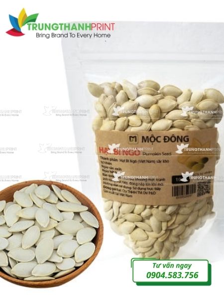 túi zip trong đựng hạt bí đỏ
