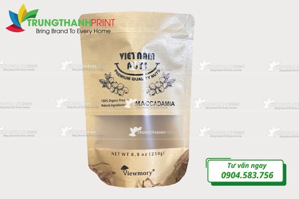 túi zipper giấy kraft