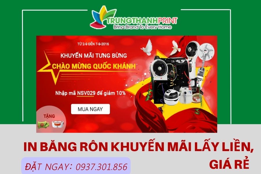 In Băng Rôn Khuyến Mãi Lấy Liền, Giá Rẻ 