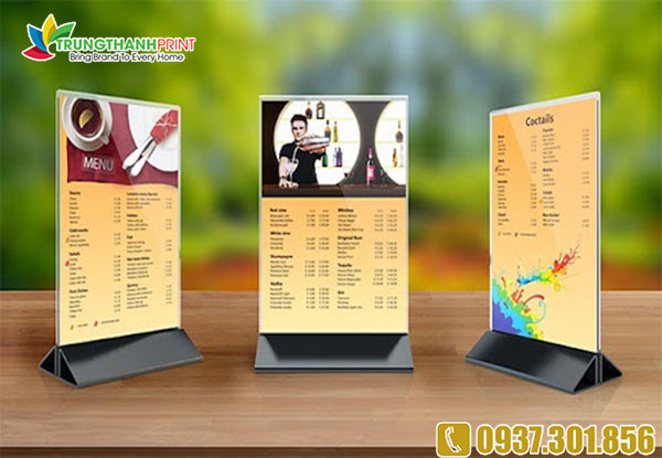 Standee menu sang trong cao cap