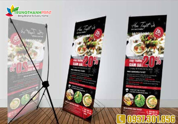 Kich thuoc standee chu X cho nha hang quan an