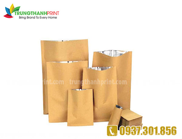 bao bì đựng thực phẩm giấy kraft màng nhôm