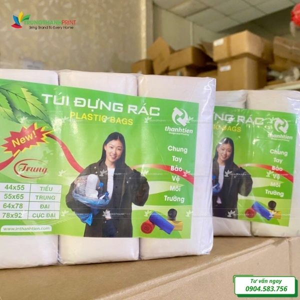 bao rác màu trắng Trung Thành Print