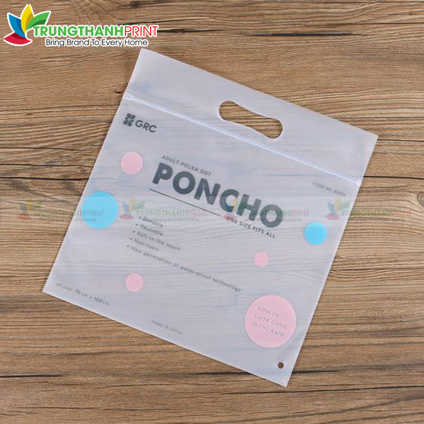 túi zipper nhựa trong in logo thương hiệu