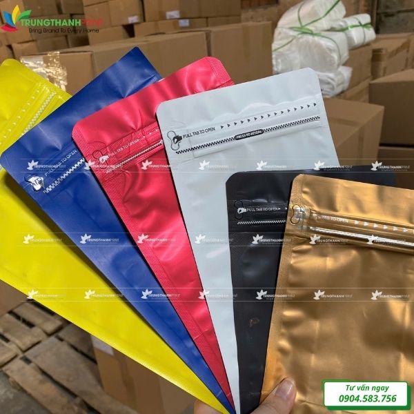 túi zip 8 cạnh đựng hạt cà phê
