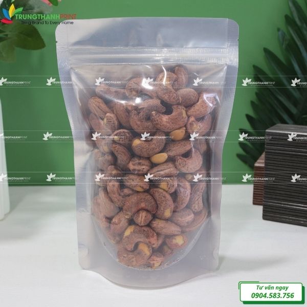 túi zip bạc một mặt đựng hạt điều