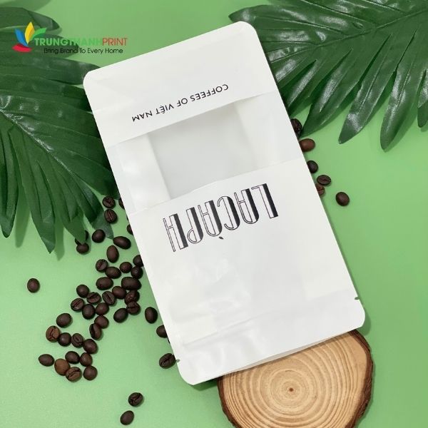 túi zip giấy màu trắng in thương hiệu