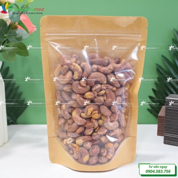 túi zip giấy một mặt trong đựng hạt điều