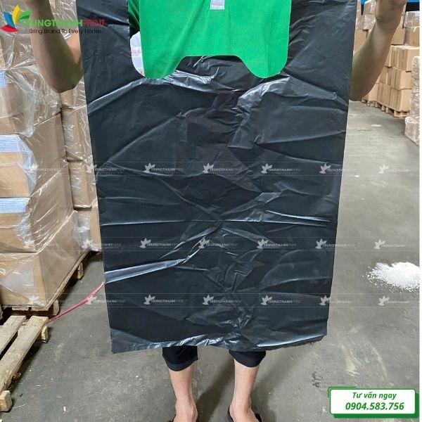 túi rác đen có quai loại 40 x 70cm