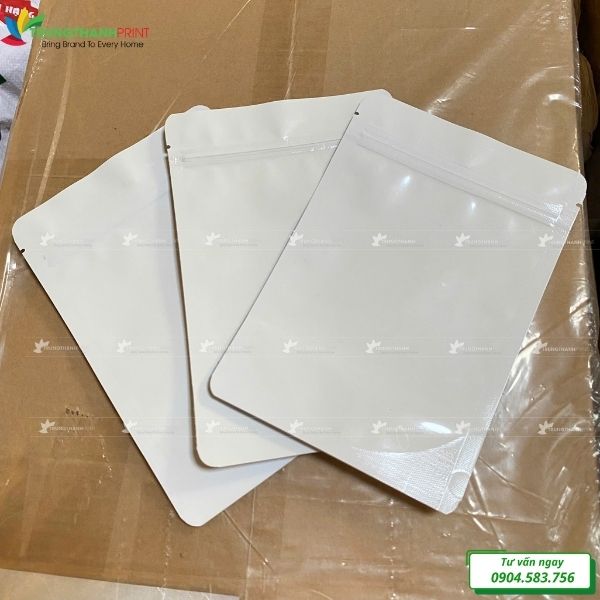 túi zip màu trắng