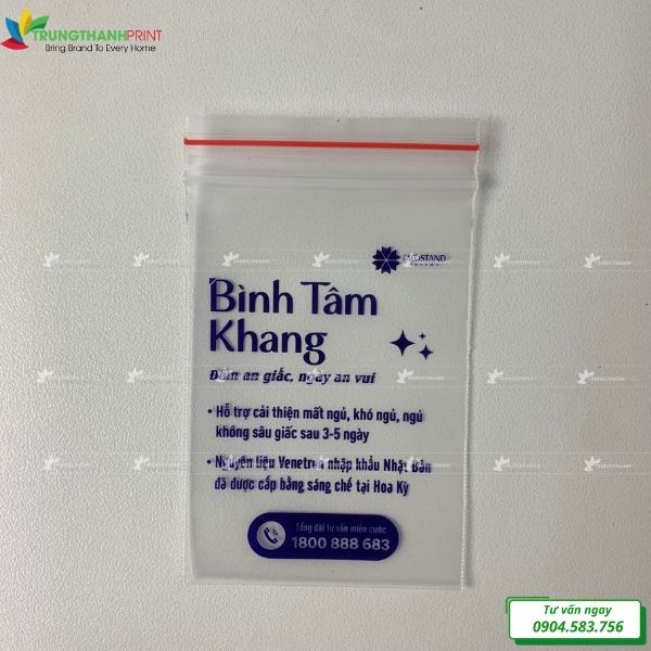 túi zippper nhỏ in logo