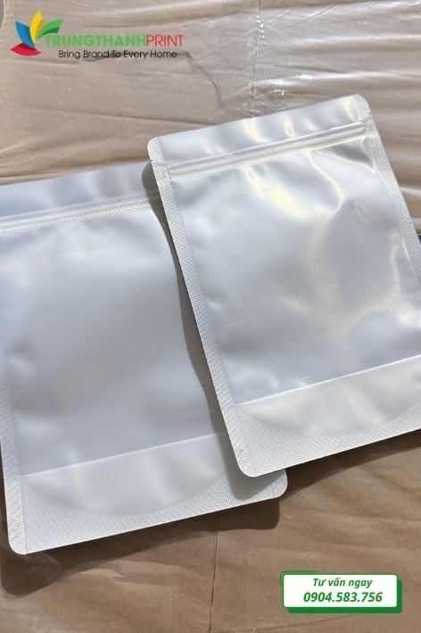 túi zipper bạc một mặt